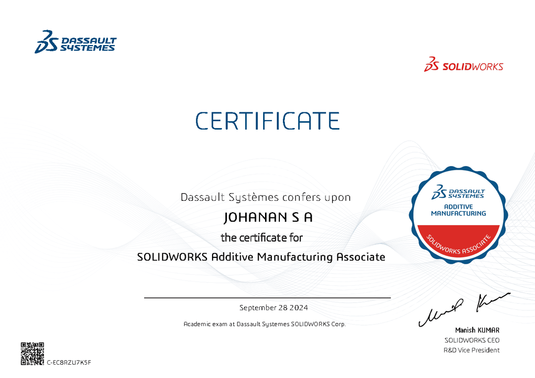CSWA Additive Manufacturing Associate