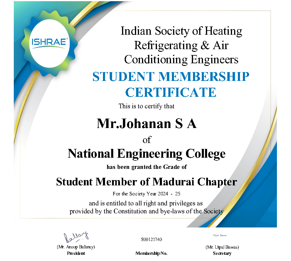 ISHRAE Member